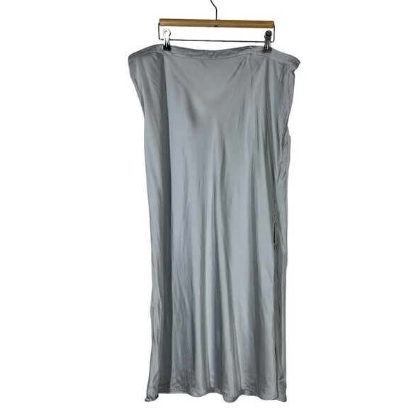 Good American Satin Slip Maxi Skirt Silver Gray Holiday 2X - Picture 2 of 7
